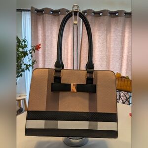Elegant Black and Tan Women's Satchel